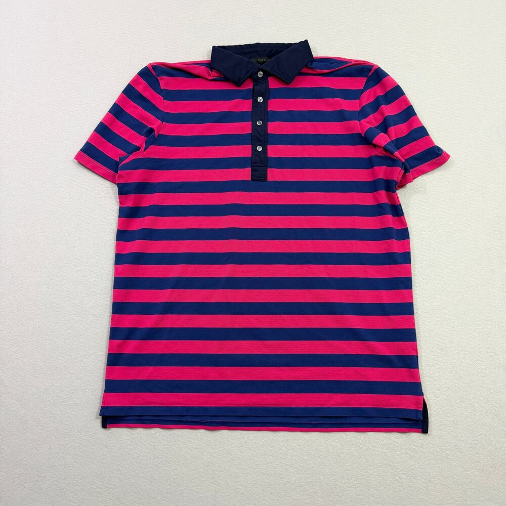Greyson Polo Shirt Men's XL Pink Blue Striped Collared Stretch Golf Golfing